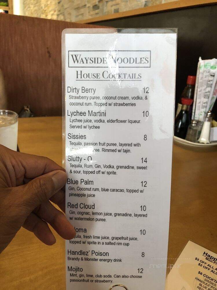 Wayside Noodles Vietnamese Restaurant - Fresno, CA menu_pic