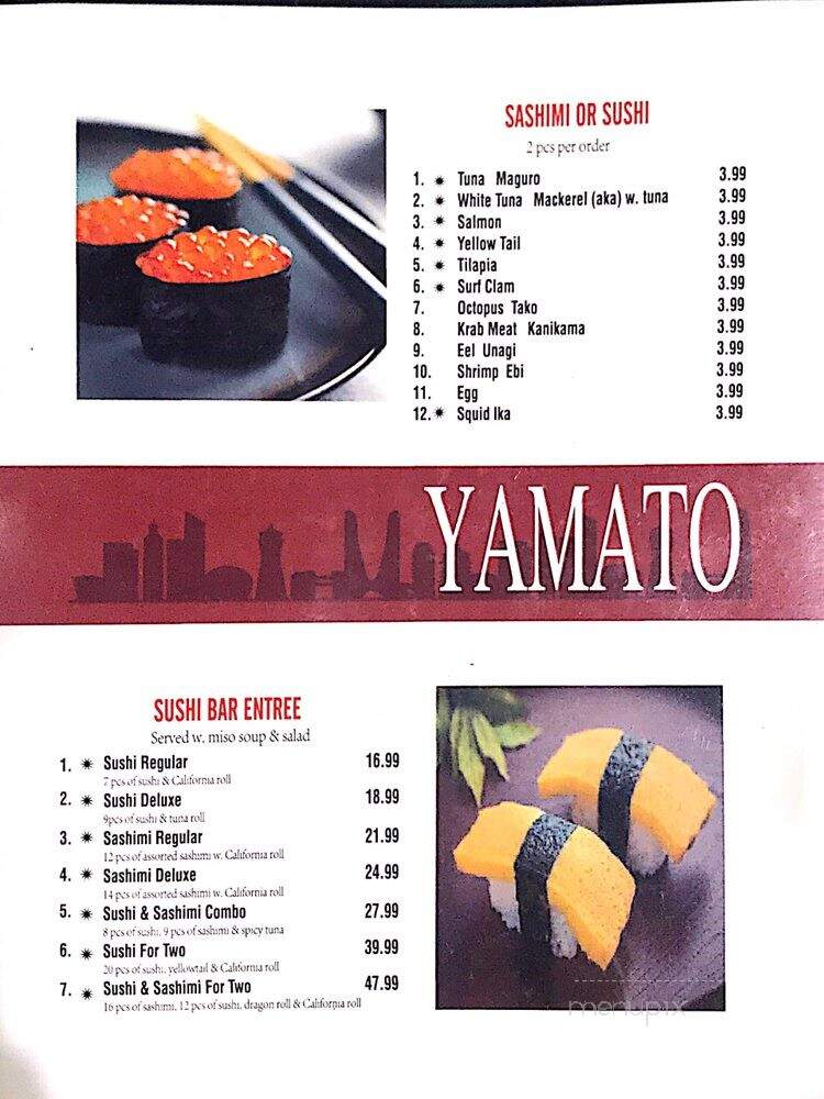 Yamato Japanese Steakhouse - Frankfort, IN menu_pic