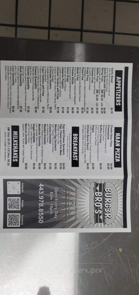 Burg3r Bro's - Salisbury, MD menu_pic