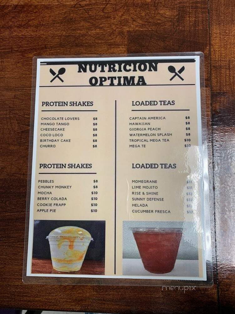 Club Nutricion Optima - South Gate, CA menu_pic