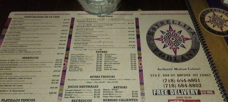 Estrellita Poblana - The Bronx, NY menu_pic