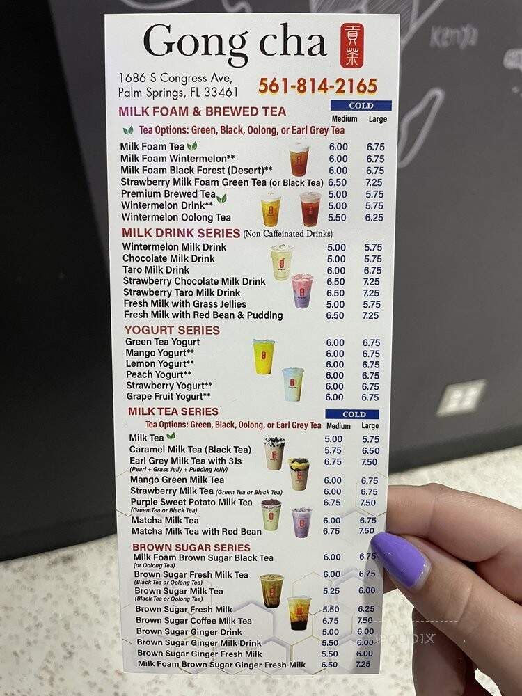 Gong Cha - Palm Springs, FL menu_pic