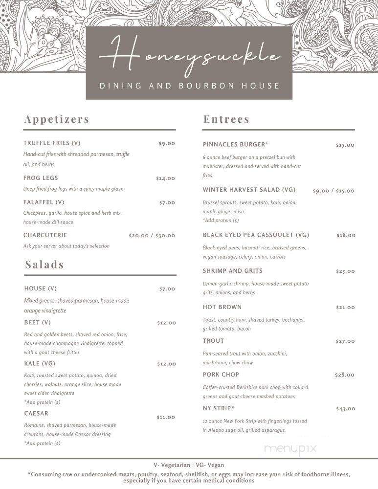 Honeysuckle - Berea, KY menu_pic