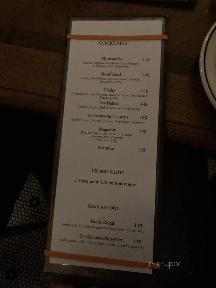 Paname - Verdun, QC menu_pic