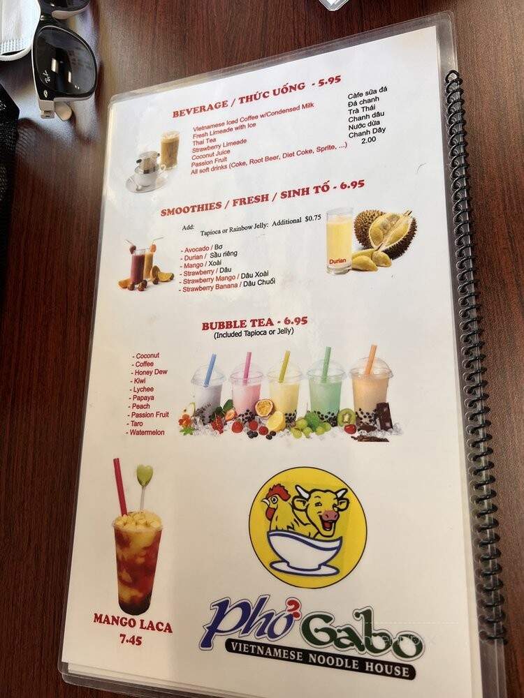 Pho Gabo - Happy Valley, OR menu_pic