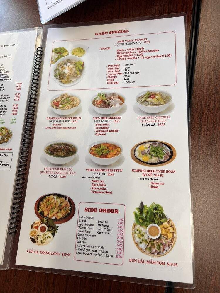 Pho Gabo - Happy Valley, OR menu_pic