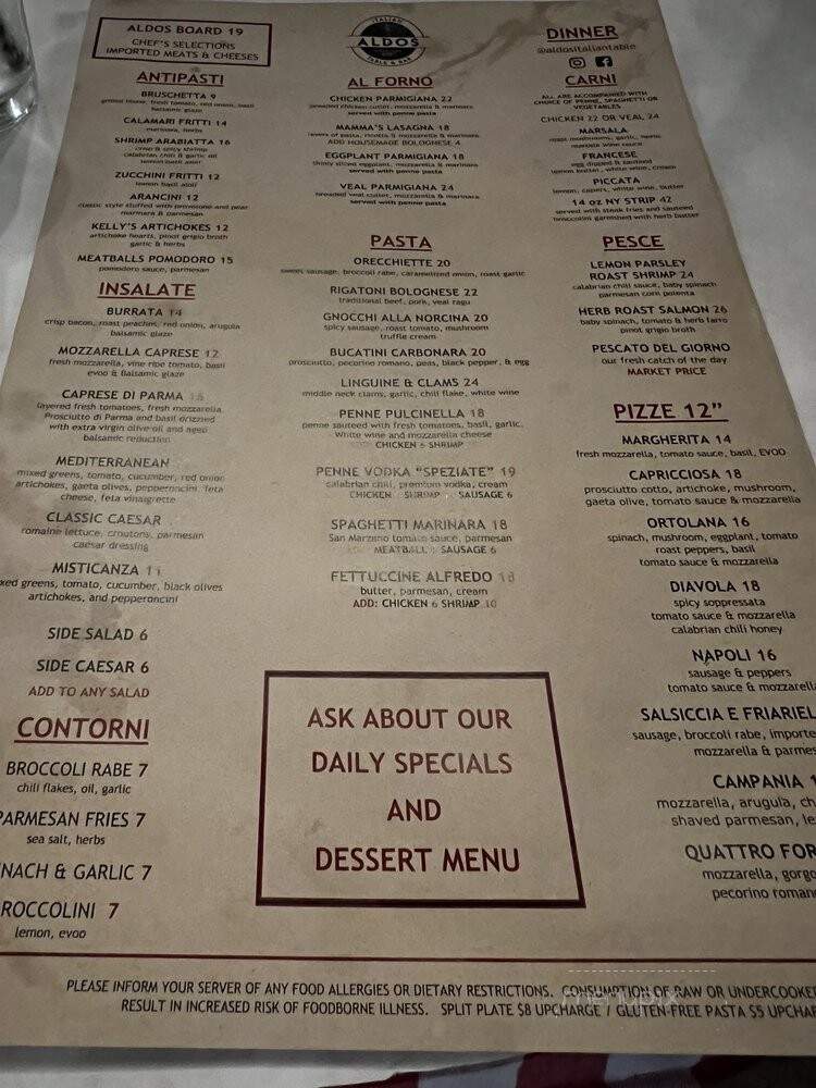 Aldos Italian Table & Bar - Fort Myers, FL menu_pic