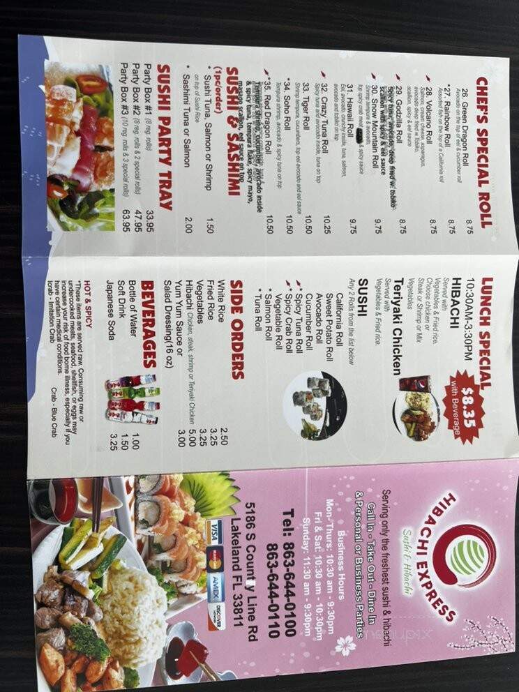 Hibachi Express - Lakeland, FL menu_pic