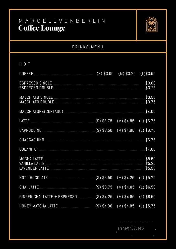 Marcell Von Berlin Coffee Lounge - West Hollywood, CA menu_pic