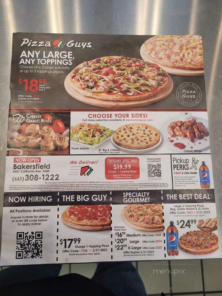 Pizza Guys - Bakersfield, CA menu_pic