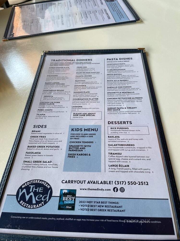 The Med - Indianapolis, IN menu_pic