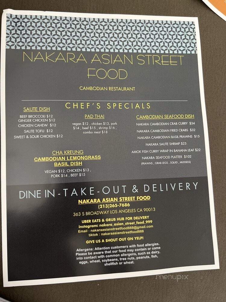 Nakara Asian Street Food - Los Angeles, CA menu_pic