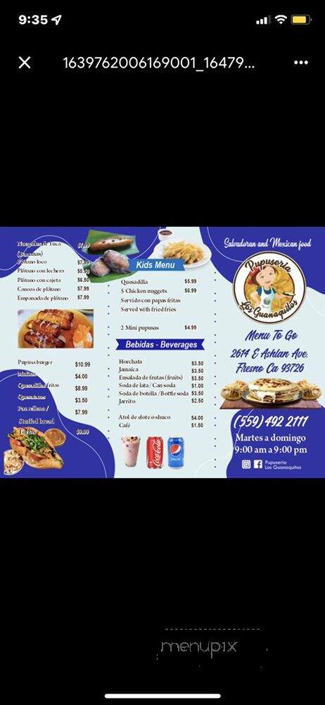 Pupusas Los Guanaquitos - Fresno, CA menu_pic