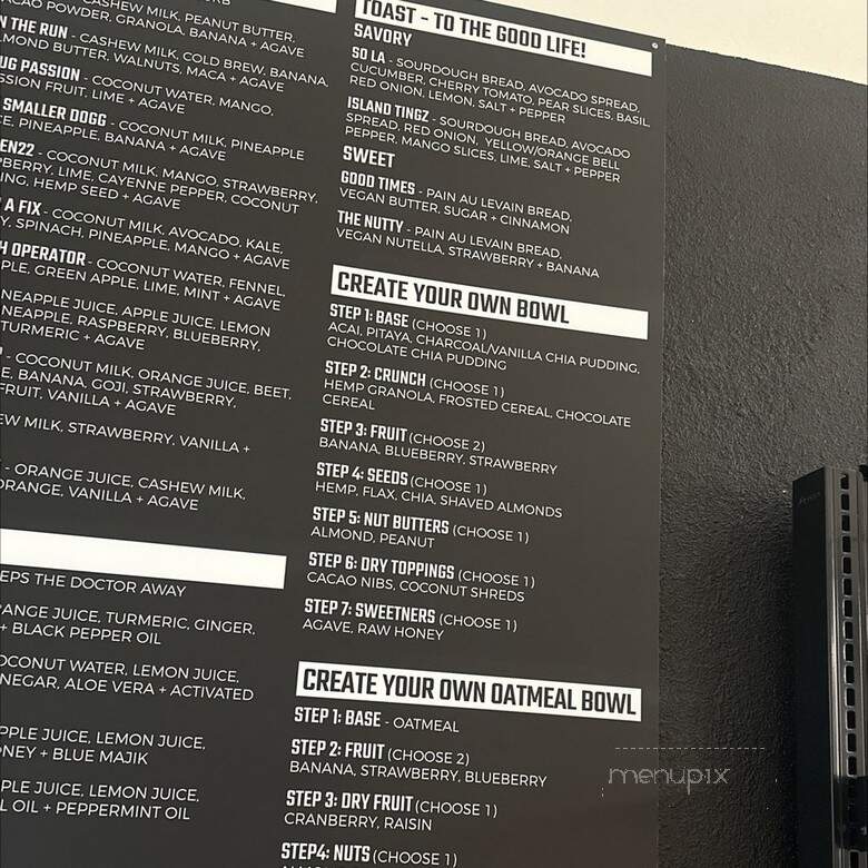 Food & Liqueur Wellness Bar - Inglewood, CA menu_pic