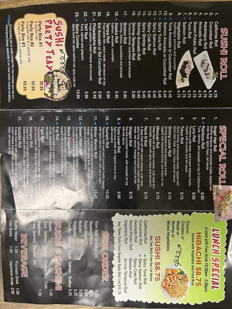 Fuji Hibachi Express - Tampa, FL menu_pic