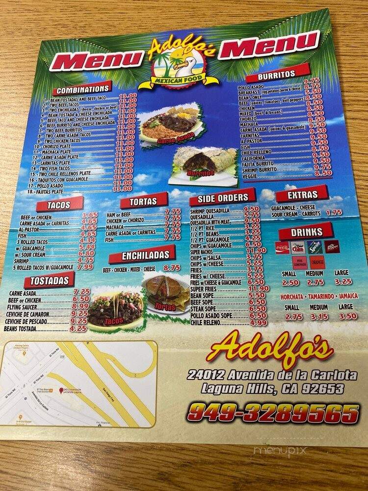 Adolfo's Mexican Food - Laguna Hills, CA menu_pic