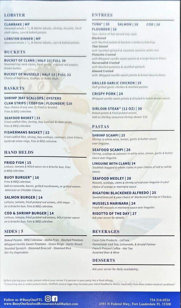 Buoy One Seafood Restaurant and Market - Fort Lauderdale, FL menu_pic