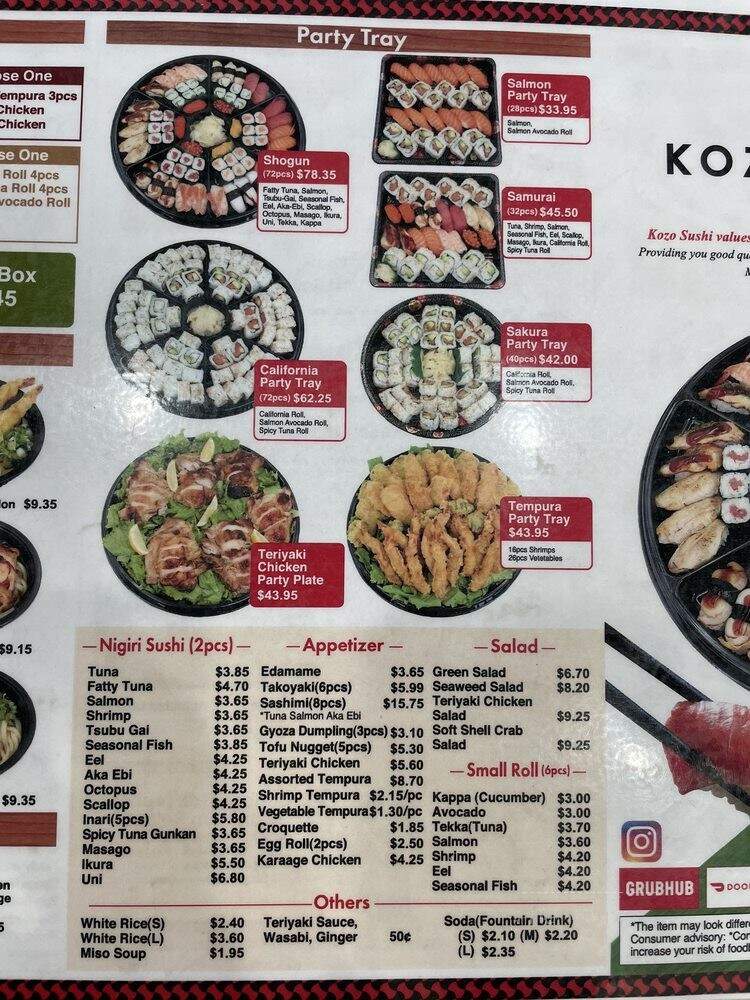 Kozo Sushi Japanese Sushi Kitchen - Torrance, CA menu_pic