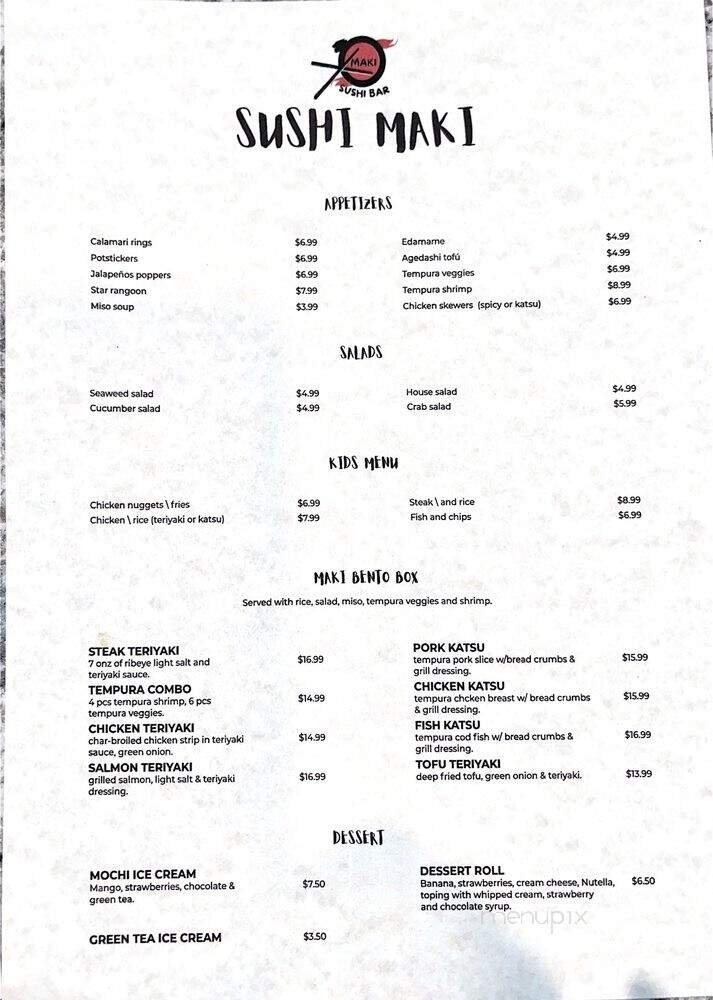 Sushi Maki Indy - Indianapolis, IN menu_pic