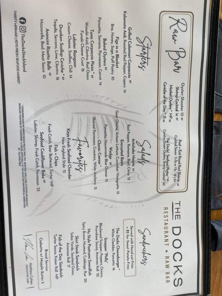 The Docks Restaurant & Raw Bar - Key West, FL menu_pic