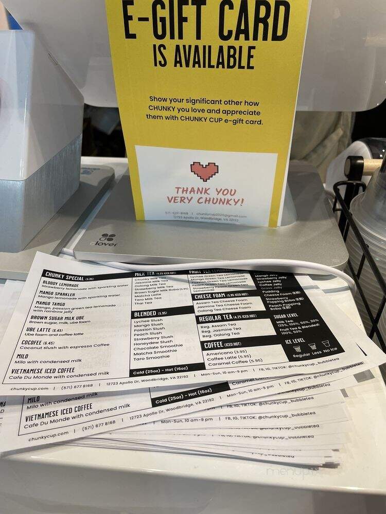 Chunky Cup - Woodbridge, VA menu_pic