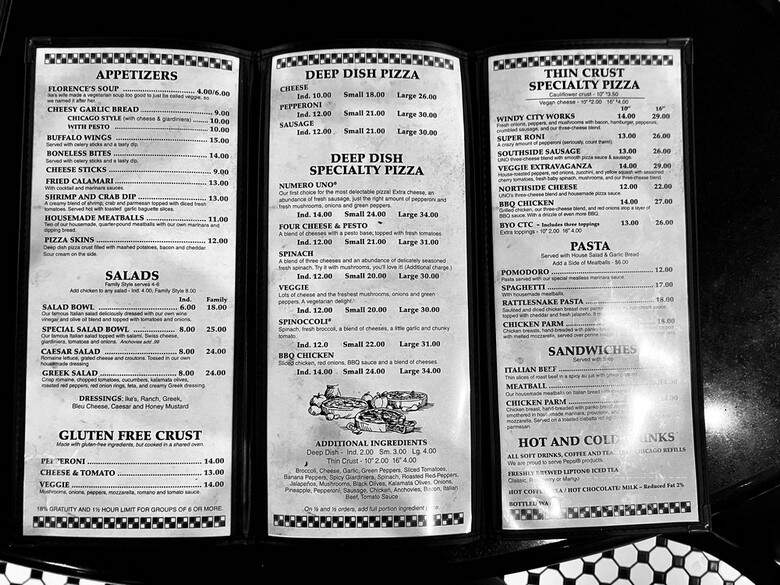 Pizzeria Uno - Schiller Park, IL menu_pic