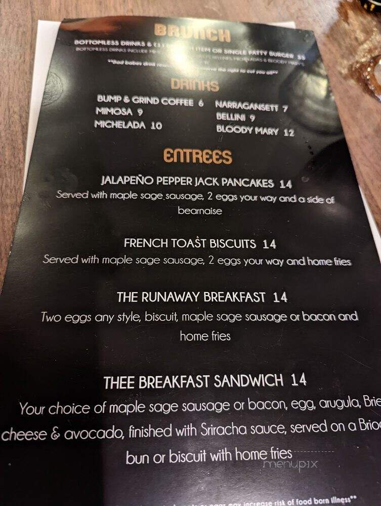 The Runaway - Washington, DC menu_pic