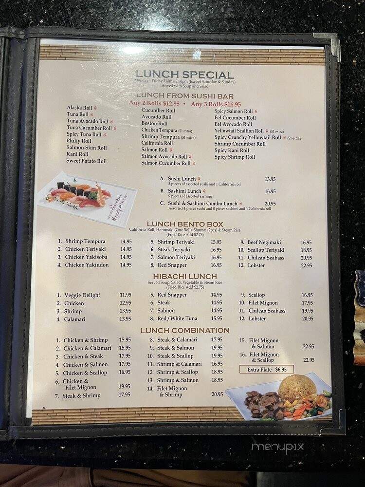 Kyoto Hibachi Sushi & Bar - Fort Worth, TX menu_pic