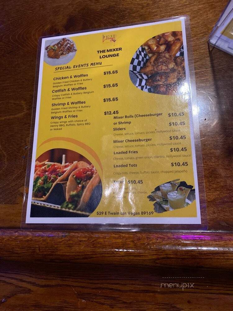 The Mixer Lounge - Las Vegas, NV menu_pic