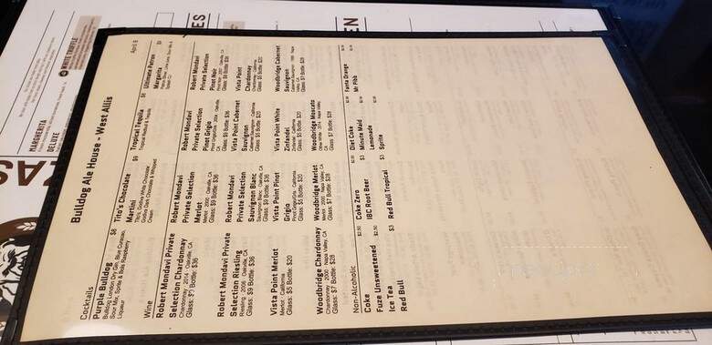 Bulldog Ale House - West Allis, WI menu_pic