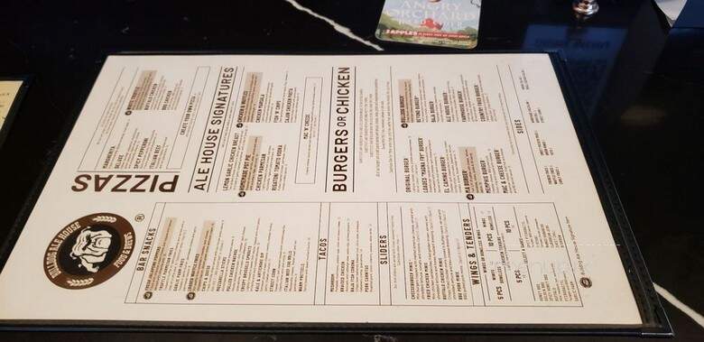 Bulldog Ale House - West Allis, WI menu_pic