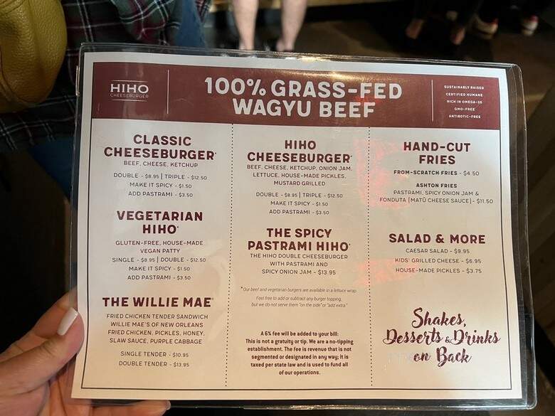 HiHo Cheeseburger - Studio City, CA menu_pic