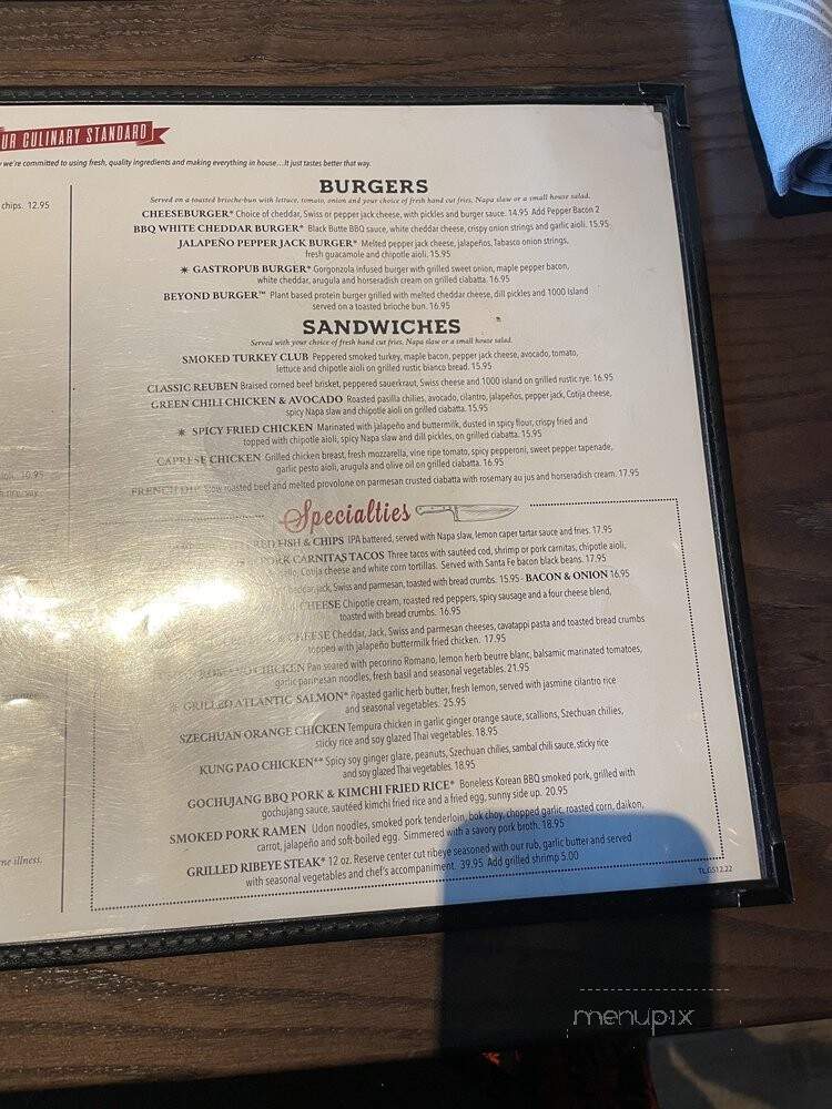 Thirsty Lion Gastropub - The Colony, TX menu_pic