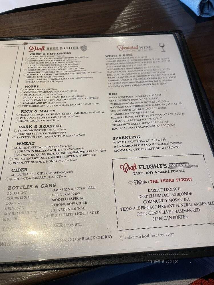 Thirsty Lion Gastropub - The Colony, TX menu_pic