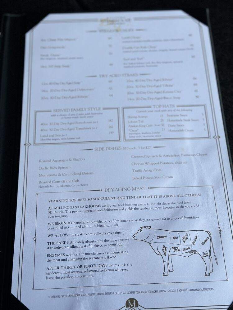 Millpond Steakhouse - Northford, CT menu_pic