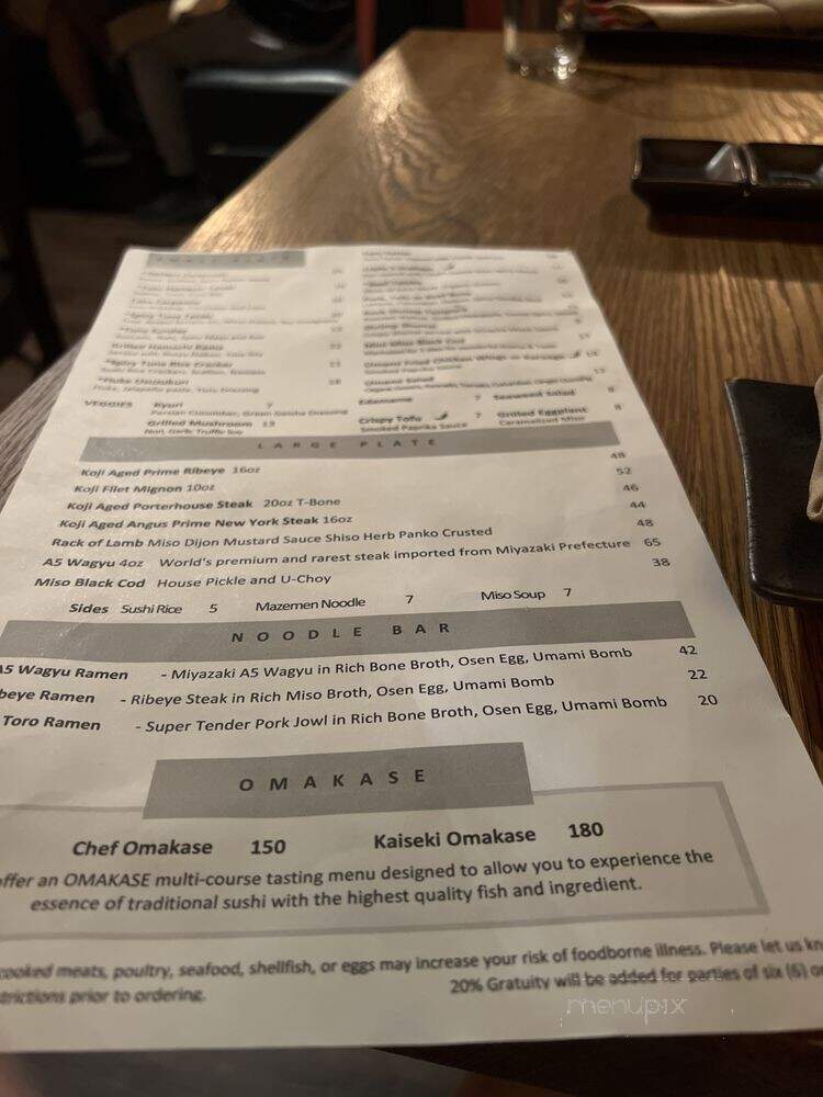 Umami Steak & Sushi Bar - Philadelphia, PA menu_pic