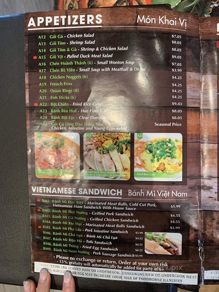 Pho Viet Number One - Peachtree Corners, GA menu_pic
