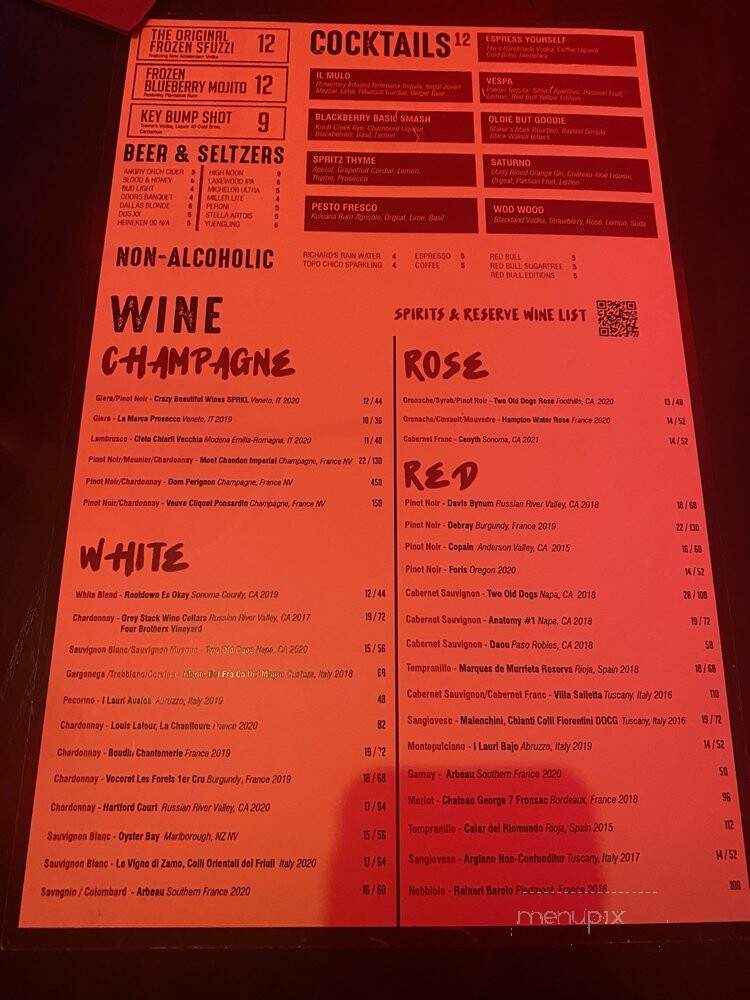 Sfuzzi - Dallas, TX menu_pic