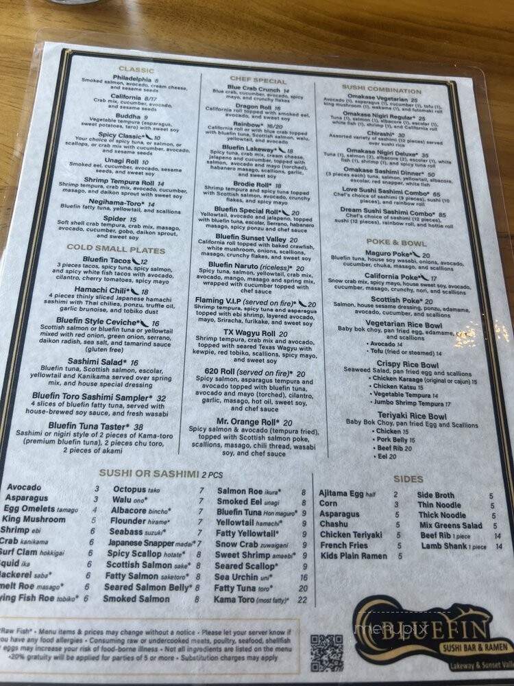 Bluefin Sushi & Ramen - Lakeway, TX menu_pic