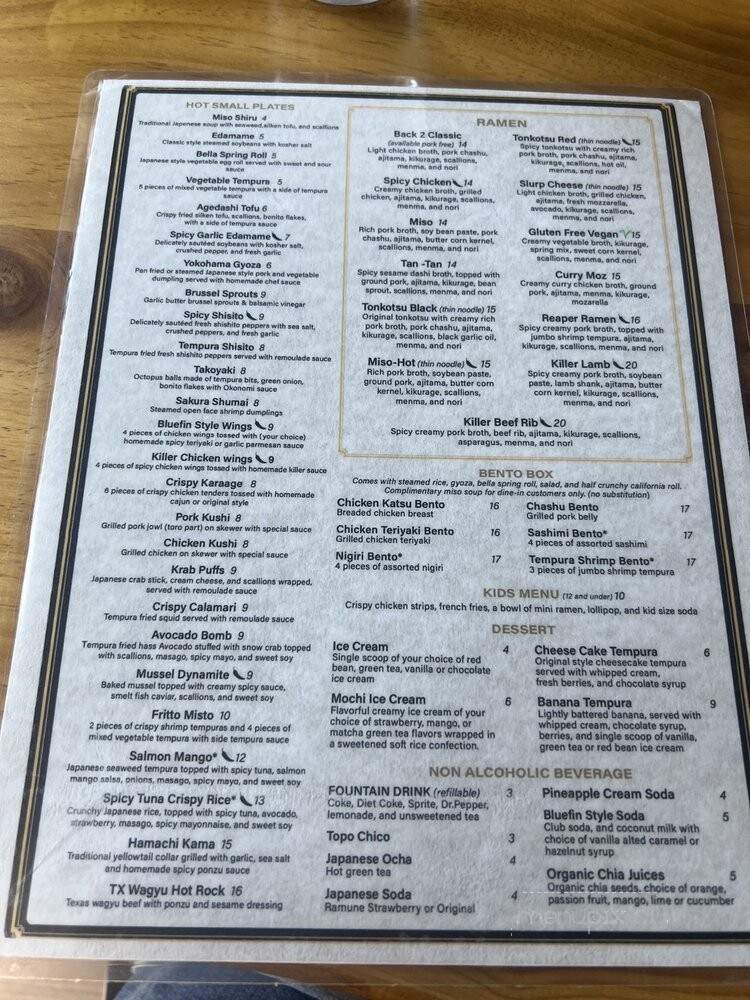 Bluefin Sushi & Ramen - Lakeway, TX menu_pic