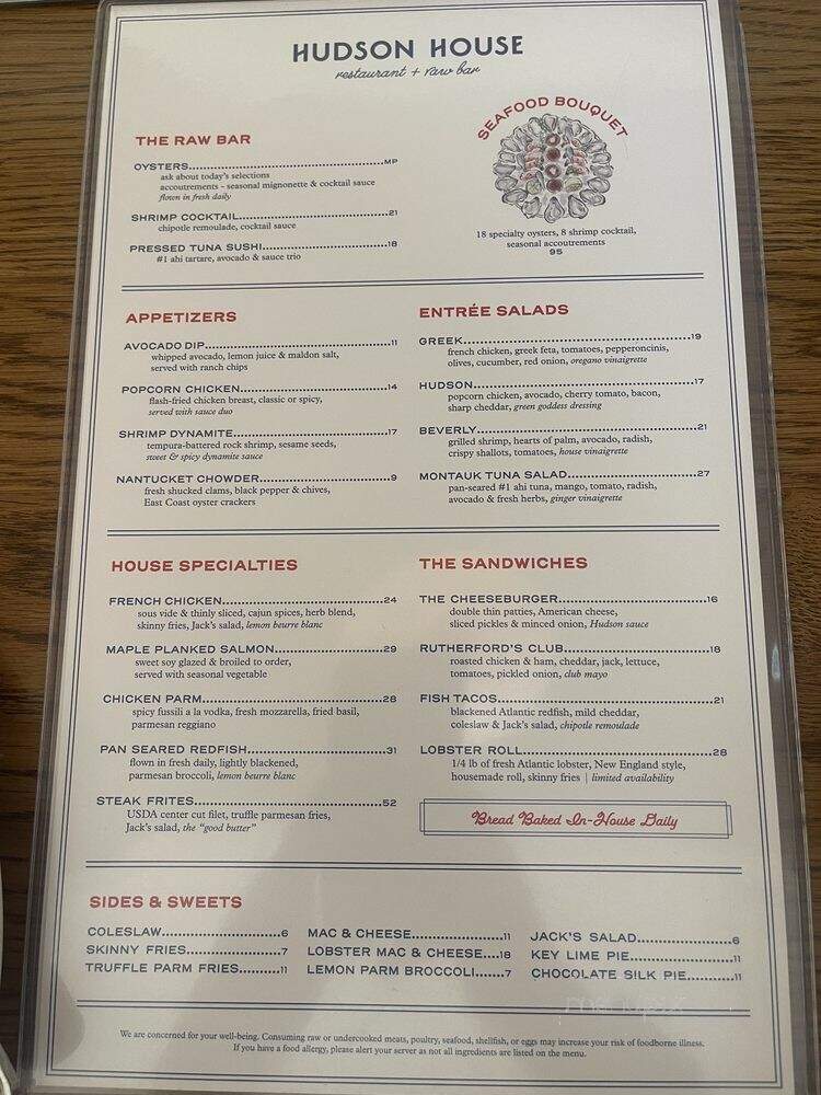Hudson House - Irving, TX menu_pic