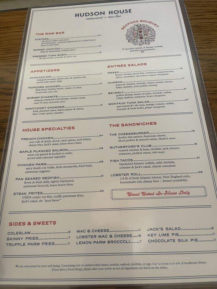 Hudson House - Irving, TX menu_pic