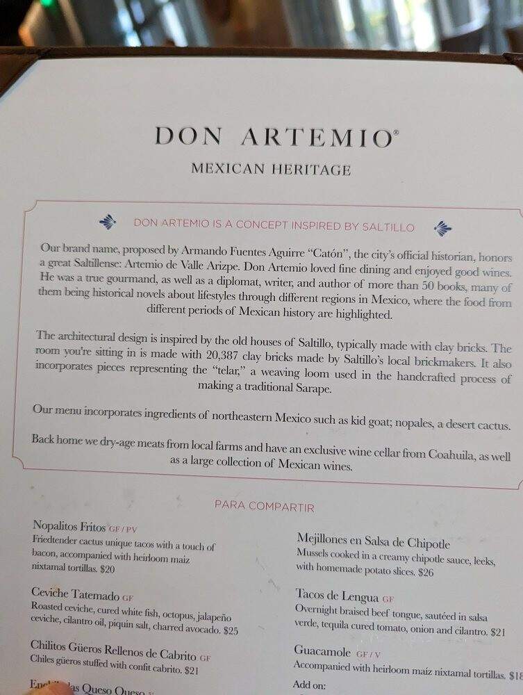 Don Artemio - Fort Worth, TX menu_pic