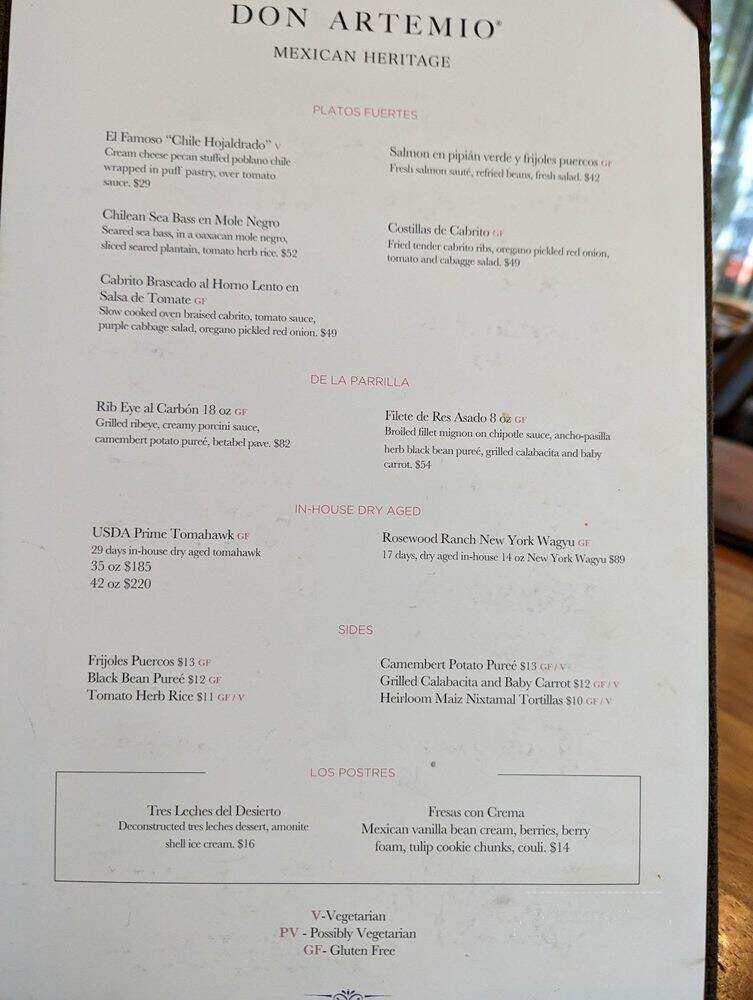 Don Artemio - Fort Worth, TX menu_pic