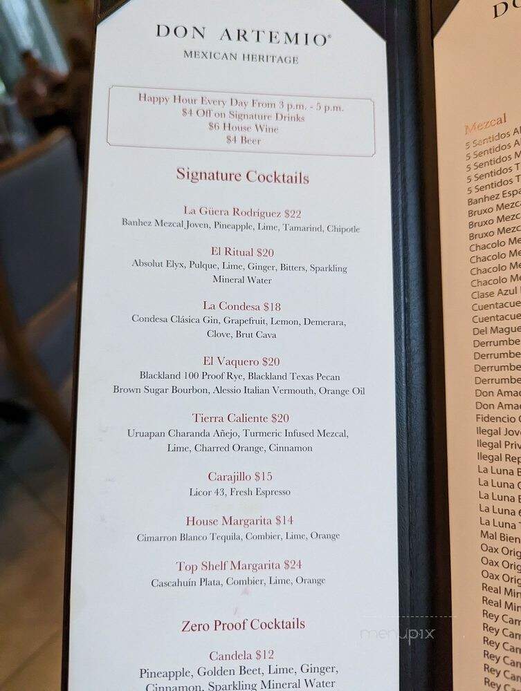 Don Artemio - Fort Worth, TX menu_pic
