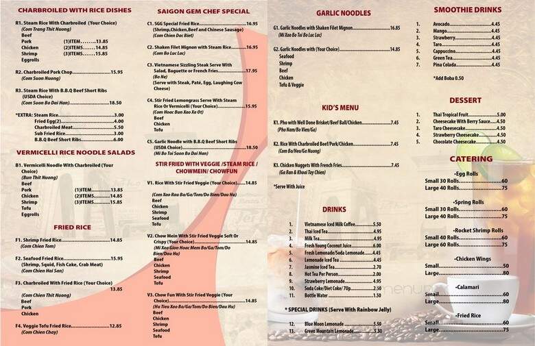 Pho Saigon Gem - Laguna Hills, CA menu_pic
