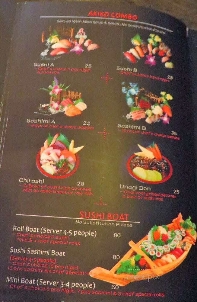 Akiko - Houston, TX menu_pic