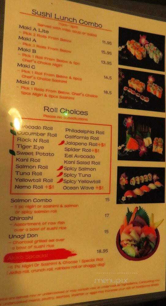 Akiko - Houston, TX menu_pic