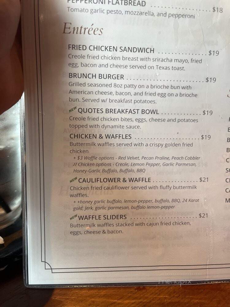 Quotes - Houston, TX menu_pic