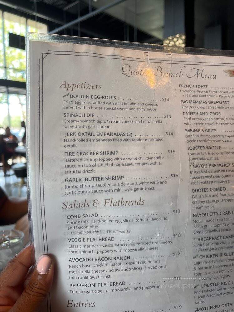 Quotes - Houston, TX menu_pic